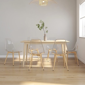vidaXL Трапезни столове, 6 бр, прозрачни, PET (3082351)