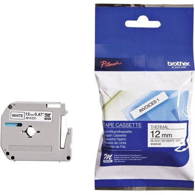 Brother M M-K231 plast Farba pásky: biela Farba písma:čierna 12 mm 8 m