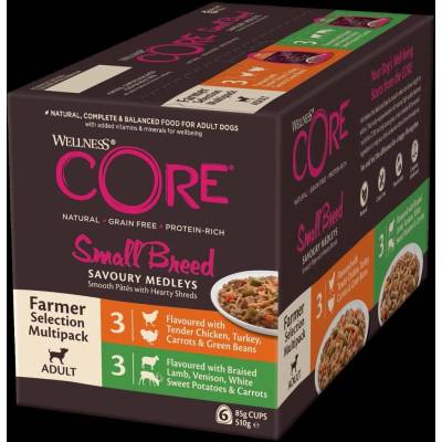 Wellness Core Adult Small Breed Farmársky výber 6 x 85 g