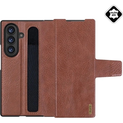 Nillkin Samsung Z Fold7 NILLKIN AOGE пластмасов протектор за телефон от естествена кожа, заден капак, държач за молив, BROWN GP-172345 (GP-172345)
