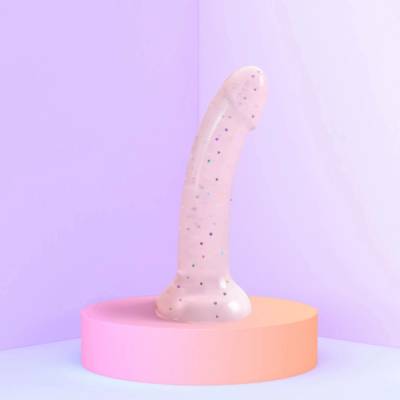 Love to Love Dildolls Starlight Klasické dildo s přísavkou růžové s malými hvězdičkami světle růžová