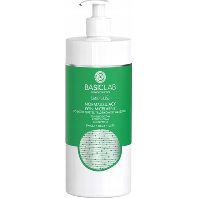 BasicLab Micellis micelární voda pro mastnou aknózní a citlivou pleť 500 ml
