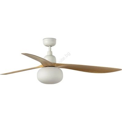 Faro Barcelona FARO 34361WT-11L-таванен вентилатор OUTWOOD L 1xE27/15W кафяв/бял Ø 150 см WT IP44+ДУ (FA34361WT-11LA)