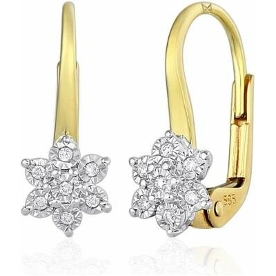 Gems, Briliantové dívčí náušnice Lucia, žluté a bílé zlato, 585-38-3-1117.2ZB0.0.00.HSI.000.07