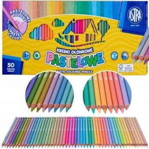 Astra Кръгли цветни моливи Astra, 50 пастелни цвята (AS312121004)