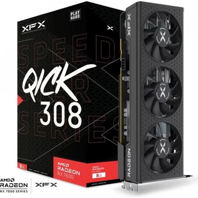 XFX SPEEDSTER QICK 308 AMD Radeon RX 7600 Black (RX-76PQICKBY)