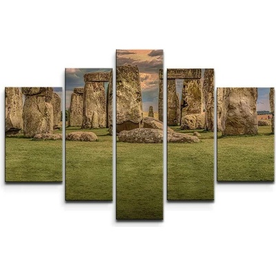 Sablio Obraz - 5-dílný Stonehenge - 125x90 cm