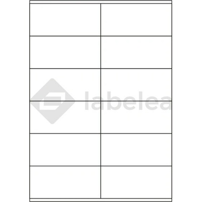 Labelea Samolepiace etikety 105x48 mm lesklé biele papierové, na hárku A4, pre atramentovú tlač, Farba etikiet Biela, Počet hárkov v balení 50 E15105048W012P