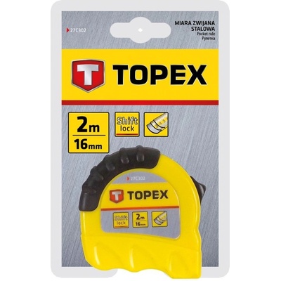 Topex 2m / 16mm Metr svinovací ShiftLock pogum.