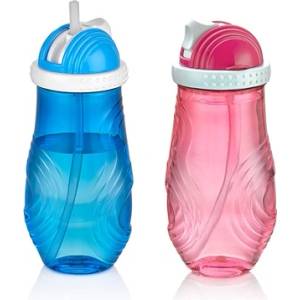Qlux IDEAS IRIS L-00502 Чико каничка със сламка 400ml, синя или розова (L-00502)