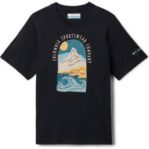 Columbia Детска тениска Columbia Kid's Valley Creek II S/S Graphic Shirt T-shirt - Black / Cozy Coastline - размер XL (704-5866-0116)