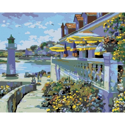 zuty Terasa a malý maják 50 x 40 cm vypnuté plátno na rám 8596530019374