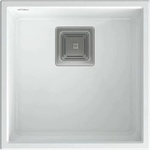 Quadron Мивка за под плот Quadron Unique David 40 от композитен материал, бяла - неръждаема стомана 42x42 см (HQD4242U1-BS) Мивка за вграждане