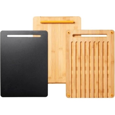 Fiskars Functional Form Súprava 3 ks bambusových doštičiek na krájanie 35 × 25 × 3,8 cm
