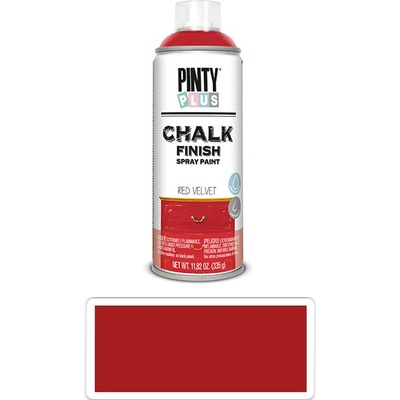 Pintyplus Chalk kriedová farba v spreji na rôzne povrchy 400 ml Zametovo červená CK804