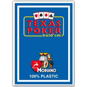 Modiano Пластични покер карти Texas Poker - син гръб