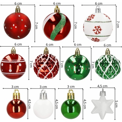 Springos CA1124 VIANOČNÉ OZDOBY 42 KS.