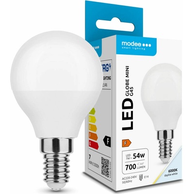 Modee Lighting LED Globe Mini žiarovka G45 7W E14 studená biela 700lm ML-G456000K7WE14N