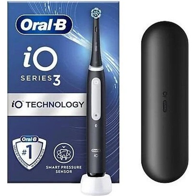 Oral-B iO3 Series Black Въртяща-осцилираща електрическа четка за зъби с калъф - Черна (10PO010469)