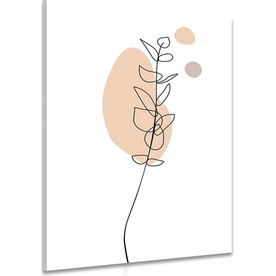 Obraz minimalistický list na bielom pozadí No3
