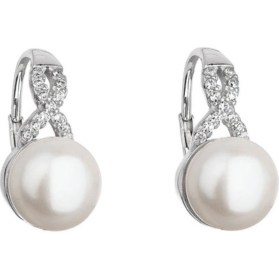 Pavona Stříbrné náušnice s říční perlou 21048.1 bílá