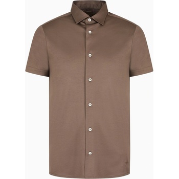Giorgio Armani Риза EMPORIO ARMANI Men's Short-Sleeve Plain Shirt - Chocolate Chip