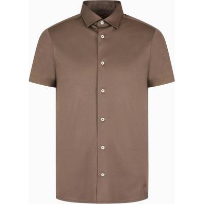 Giorgio Armani Риза EMPORIO ARMANI Men's Short-Sleeve Plain Shirt - Chocolate Chip