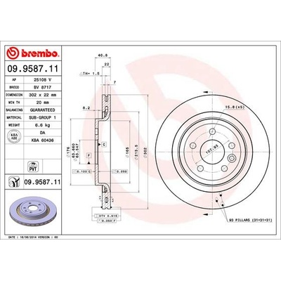 09.9587.11 BREMBO Brzdový kotouč