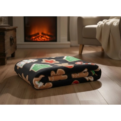 BBK vánoční deka z mikrovlákna Christmassy černá 130x170