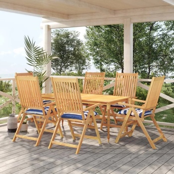 Image 1 of vidaXL Възглавници за стол 6 бр синьо-бяло райе 50x50x7см Оксфорд плат (361545)