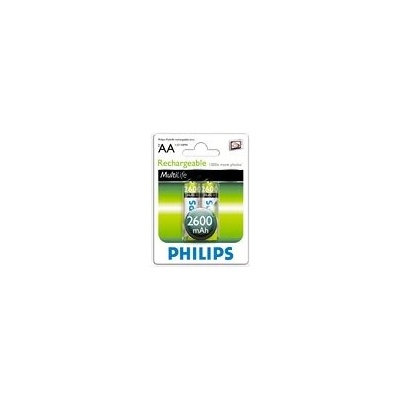 TP VISION Philips Rechargeable battery HR6 AA, 2600 mAh, 2-blister (R6B2A260/10)
