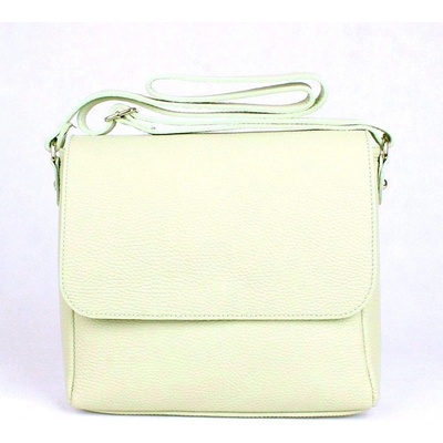 Vera Pelle Středně velká světlekožená crossbody kabelka no. 62 zelená
