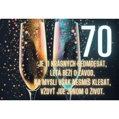 Kartička k narozeninám 70 – Zboží Dáma