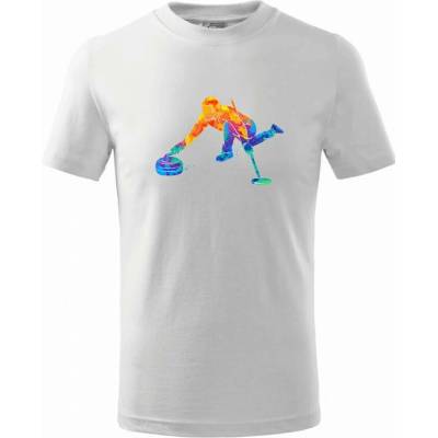 Curling splash tričko detské Biela