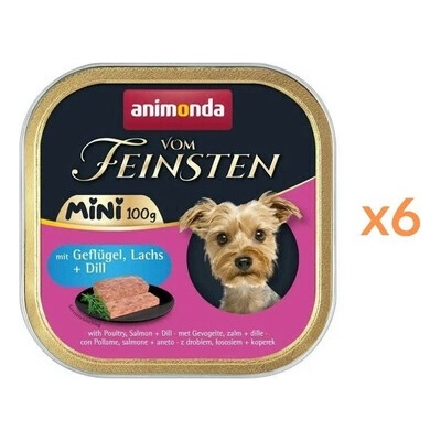 Animonda Vom Feinsten Mini s hydinovým mäsom lososom a kôprom 6 x 100 g