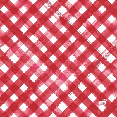 Duni ubrousky červeno-bílé 20ks 3V 33x33cm