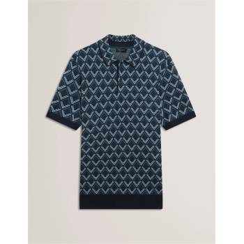 Ted Baker Блуза с яка Ted Baker Men's Jacquard Short-Sleeve Polo Shirt - Navy