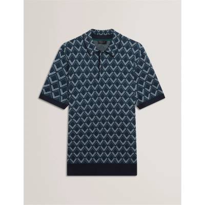 Ted Baker Блуза с яка Ted Baker Men's Jacquard Short-Sleeve Polo Shirt - Navy