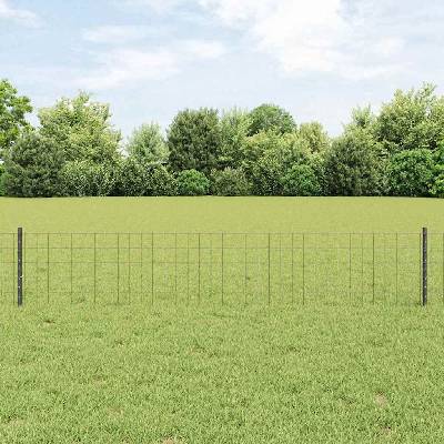 OMAXI Euro plot s pilotem 10 x 0,4 m Ocel potažená PVC Šedá Síťovina 923769
