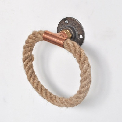 Evila Originals Поставка за кърпи Evila Originals 792EVL2772, 16х16 см, Въже, Кафяв (792EVL2772)