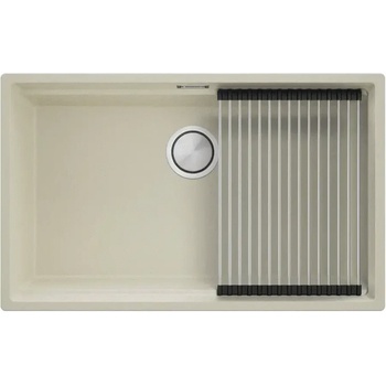 Твоят Стил Бежова кухненска мивка за вграждане под плот Прага 80 Level 760 x 470 мм