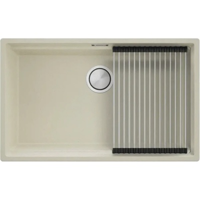 Твоят Стил Бежова кухненска мивка за вграждане под плот Прага 80 Level 760 x 470 мм