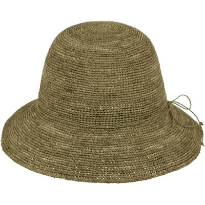 Dámský nemačkavý letní klobouk z raffia slámy khaki