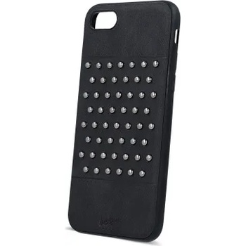 Apple Силиконов калъф кейс за iPhone 5 / iPhone 5s / iPhone SE черна кожа с капси тип 2