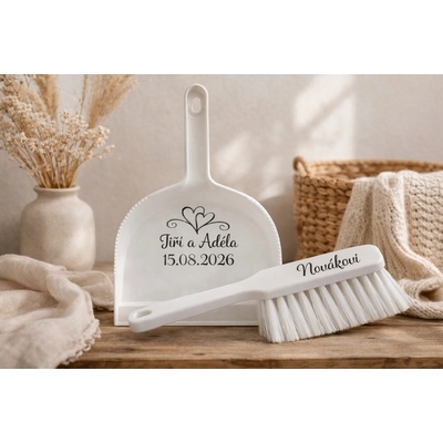 Personalizované svatební košťátko (bílé) – originální památka na váš svatební den