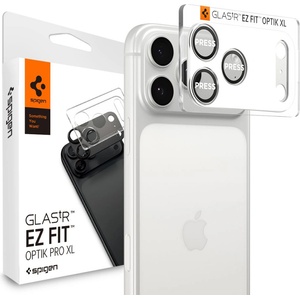 Spigen Протектор за камера за iPhone 17 Pro - Spigen Optik. tR EZ Fit Pro XL - Сребрист