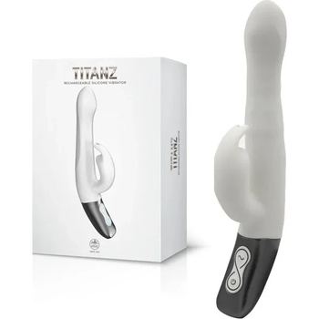 Image 1 of Вибратор тип заек, въртяща се глава и перли- 21, 5см. - Titanz Vibrator White (NMC0002469)