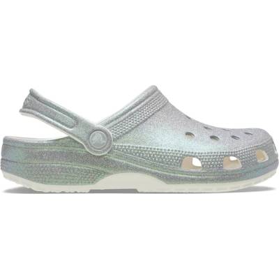 Crocs Детски чехли Crocs Unisex Kids' Classic Glitter Clogs - White