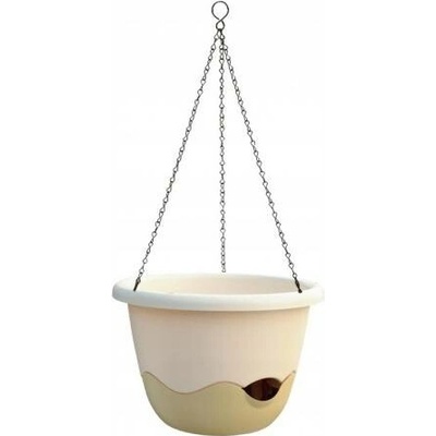 Plastia Květináč plast béžový vícebarevný 25 x 25 x 17 cm