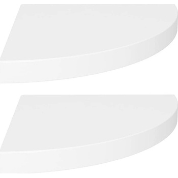 Shumee plovoucí rohové 2 ks bílé 35×35×3,8 cm MDF, 323917